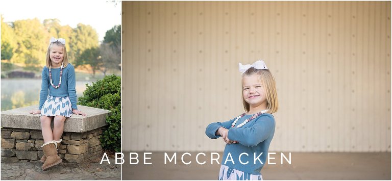 Posed and candid images of a young girl