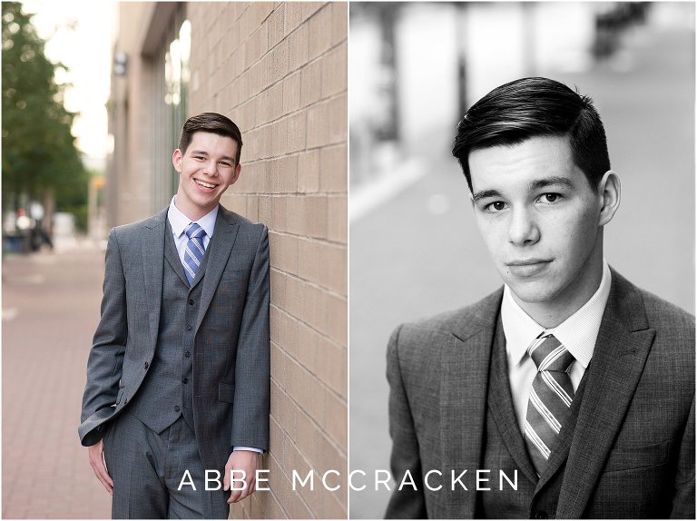 Uptown Charlotte senior portraits for guys