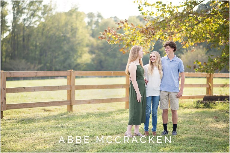 Image of teenage siblings on family farmland south of Charlotte, NC