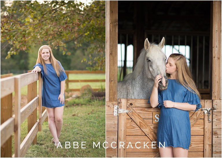 Senior portraits of a girl and her horse