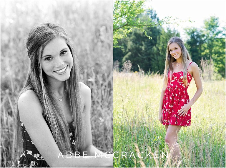 Senior pictures in the wheat fields at Marvin Efird Park, south of Charlotte NC