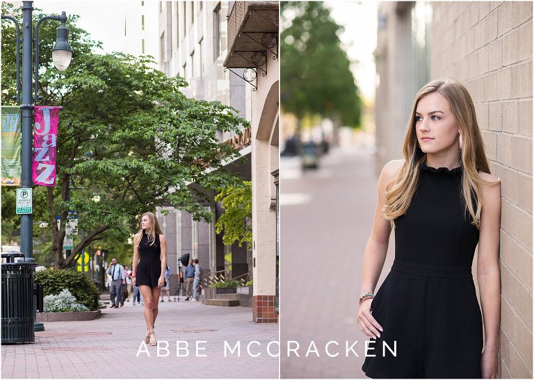 Urban senior portraits in uptown Charlotte, North Carolina