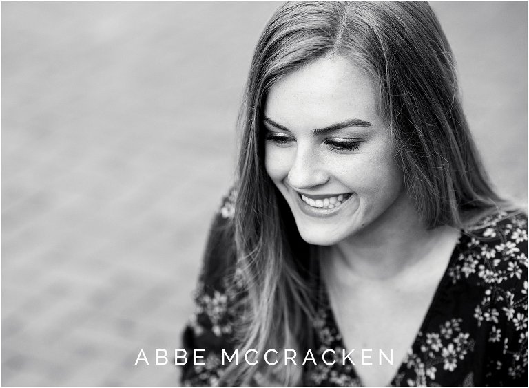 Black and white senior portraits