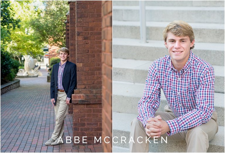 Senior portraits of a guy in Uptown Charlotte, NC