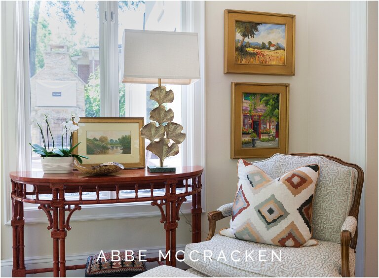 Reading nook in Charlotte, NC sunroom