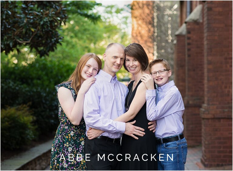 Spring family photo in Uptown Charlotte, North Carolina