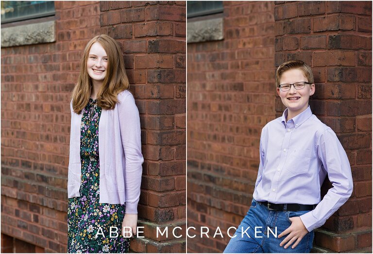 Vertical portraits of siblings