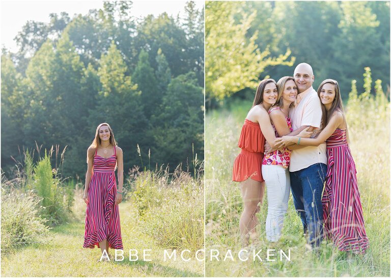 family pictures from a high senior portrait session photographed in the summer