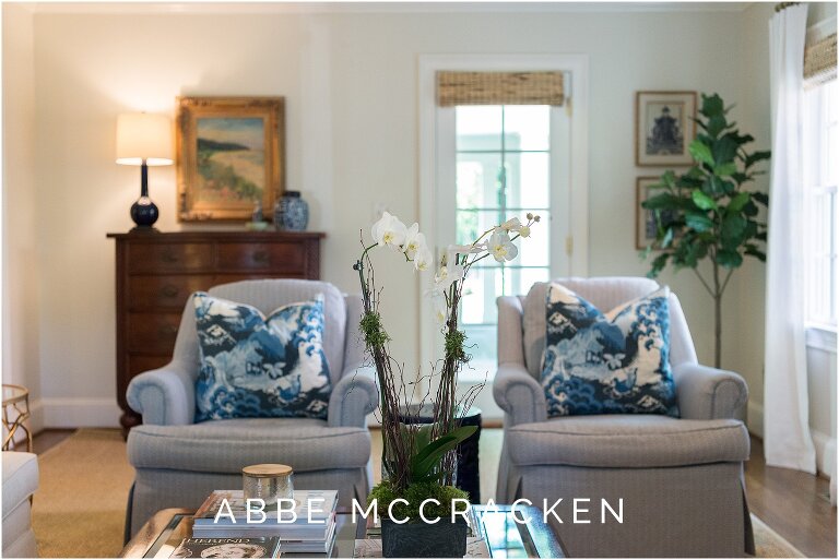 Blue and white design details in a traditional Eastover remodel