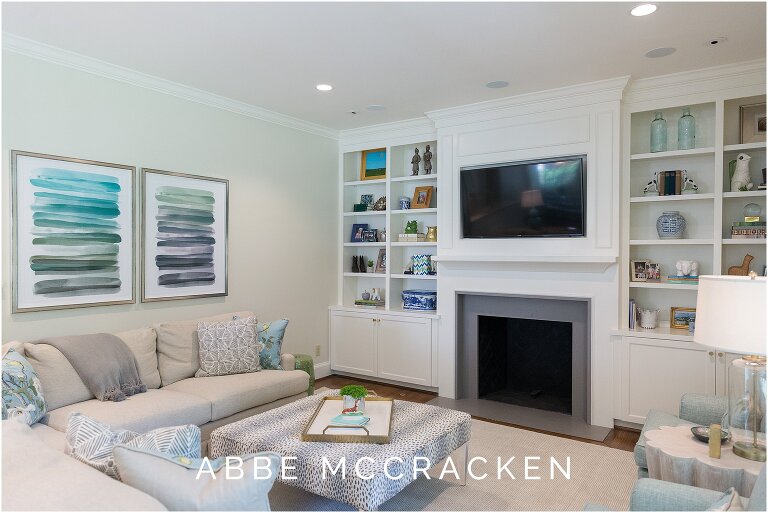 Family room in newly renovated Charlotte NC home, Eastover neighborhood