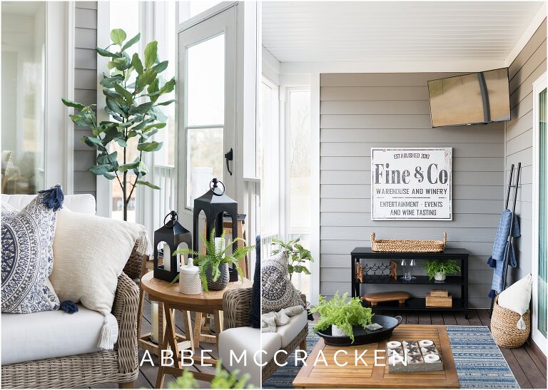 cozy porch designed by Laura Aguilar Interiors, Huntersville