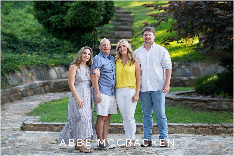 family portrait in Charlotte's Independence Park