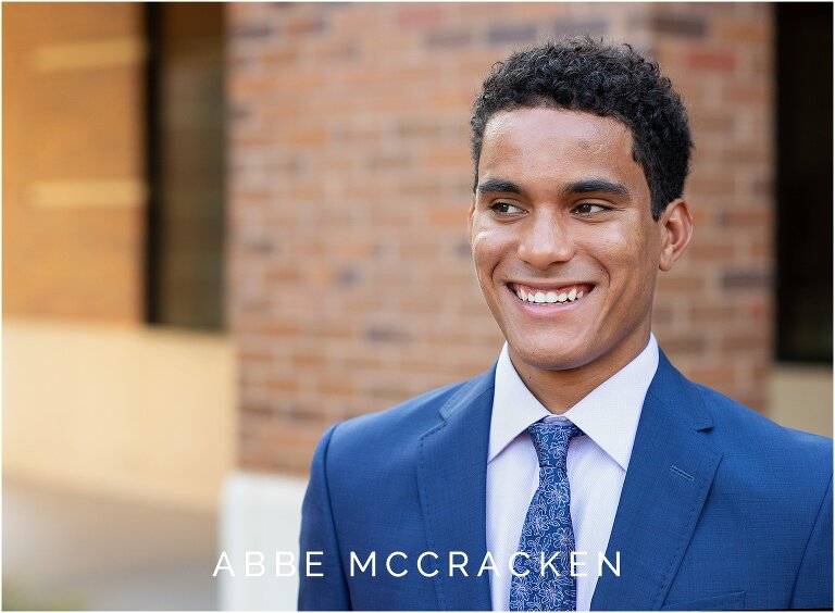 Candid image of senior guy laughing