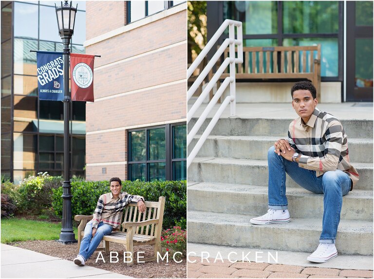 Senior boy wearing converse sneakers and Burberry shirt