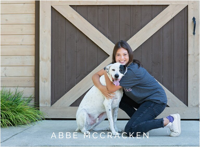 Senior girl with her dog