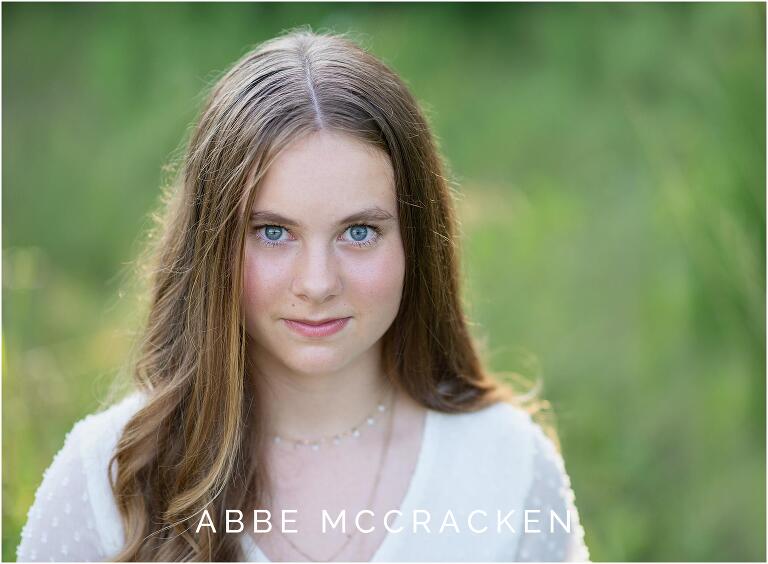 gorgeous girl with bright blue eyes