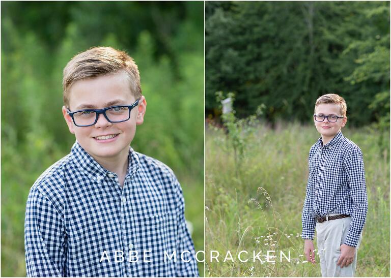 portraits of a boy in glasses