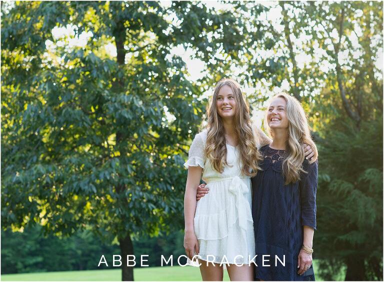 Candid Mother and daughter image taken during a summer family session south of Charlotte, NC