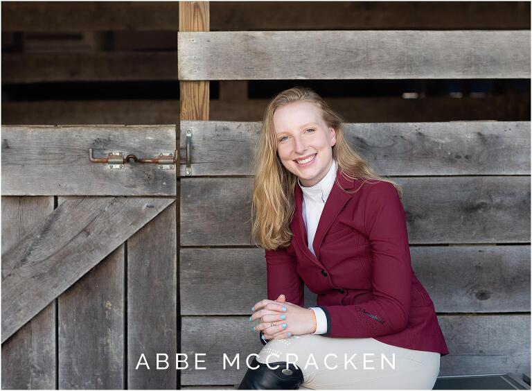 senior portrait of an equestrian in her formal riding attire