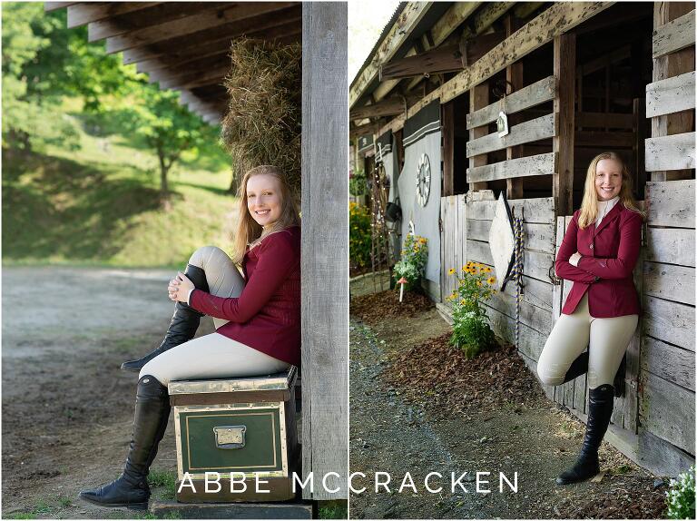 Senior pictures at Blowing Rock Equestrian Park