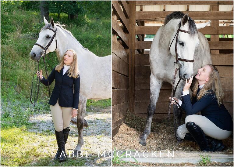 Senior portraits with horses on location in Blowing Rock, NC