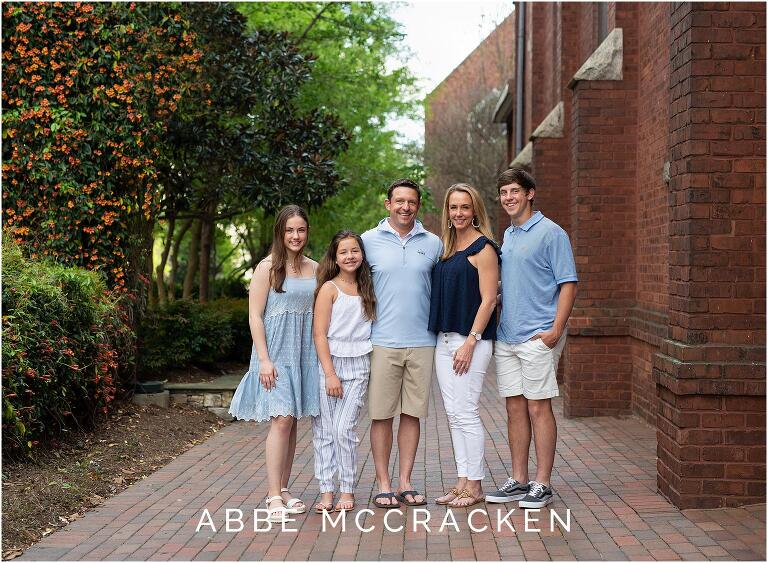 spring family portrait in Uptown Charlotte, NC near The Green