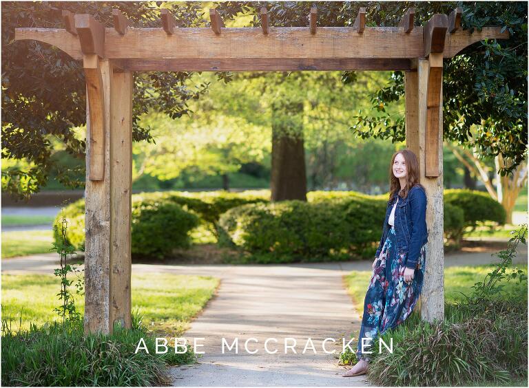 Spring senior picture in Charlotte's Independence Park