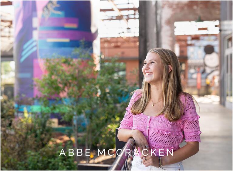 Candid portrait of a high school senior at Camp North End, Charlotte