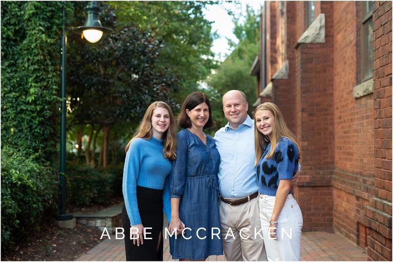 Family portrait with high school senior daughter