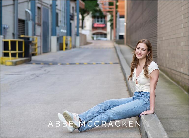 Senior picture in Uptown Charlotte