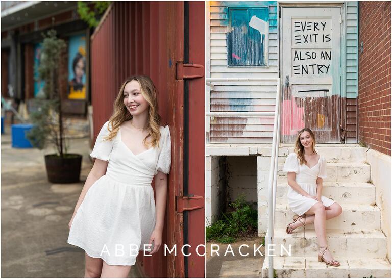 Colorful senior pictures at Camp North End