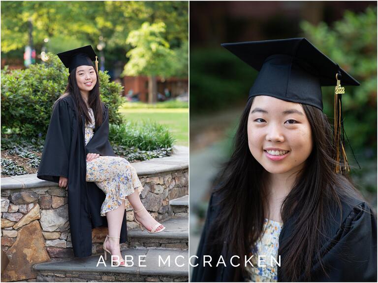 High school graduation pictures in cap and gown