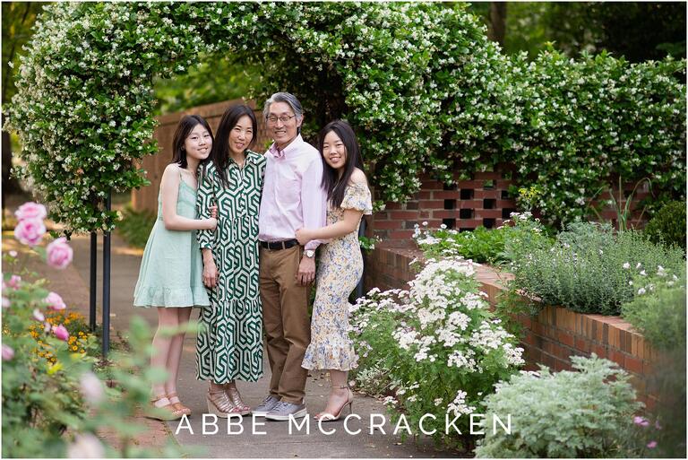 Family Portrait at Winghaven Gardens in Charlotte, NC