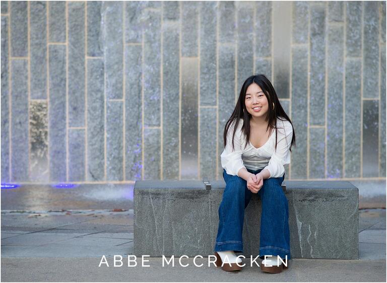 Senior portrait at Romare Bearden Park in Charlotte, NC