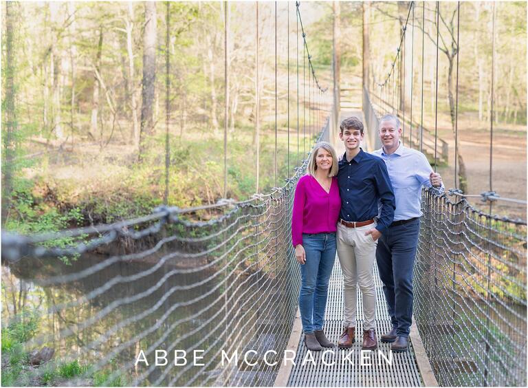 Senior portraits with mom and dad at Anne Springs Close Greenway