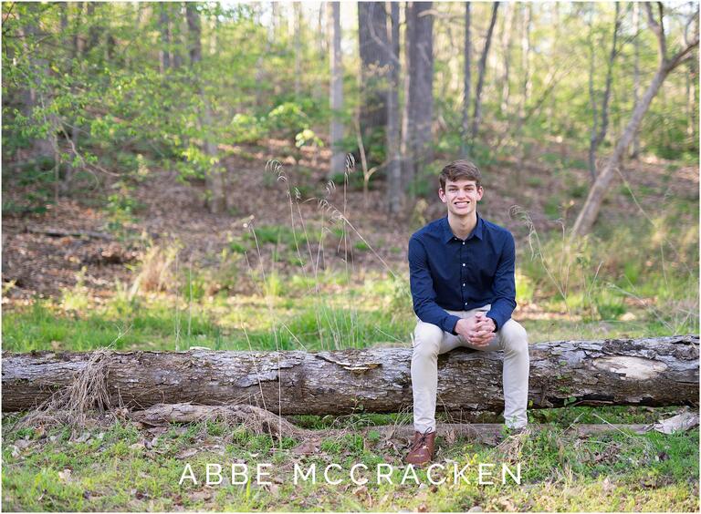 Natural senior portraits at Anne Springs Close Greenway near Charlotte, North Carolina