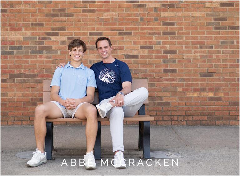 Father and son portrait taken during senior portraits