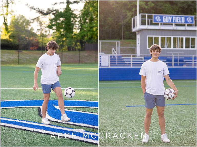 Senior pictures of a high school soccer star