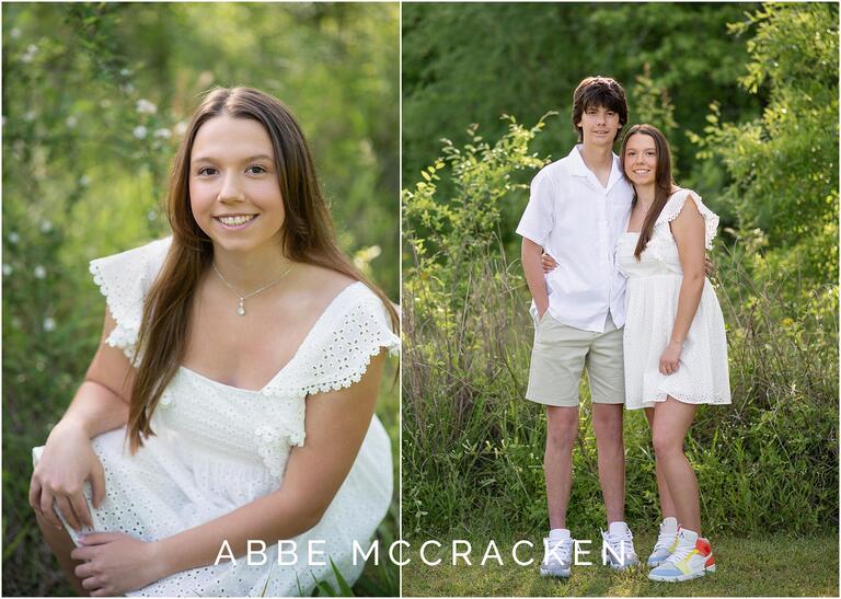 Senior picture and sibling portrait