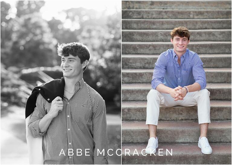 Solo shots of recent Providence Day School graduate at Charlotte senior session