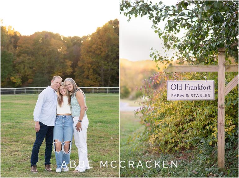 Senior portait at Old Frankfort Farm & Stables in Waxhaw, NC