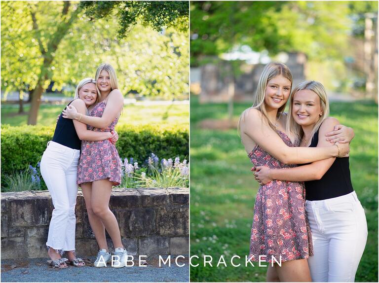 Photos of teenage best friends hugging