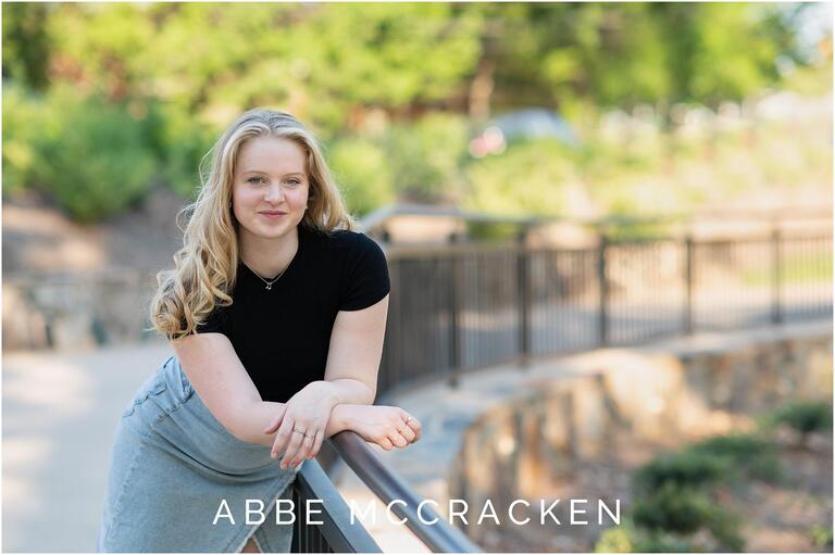 Senior portrait of girl smirking