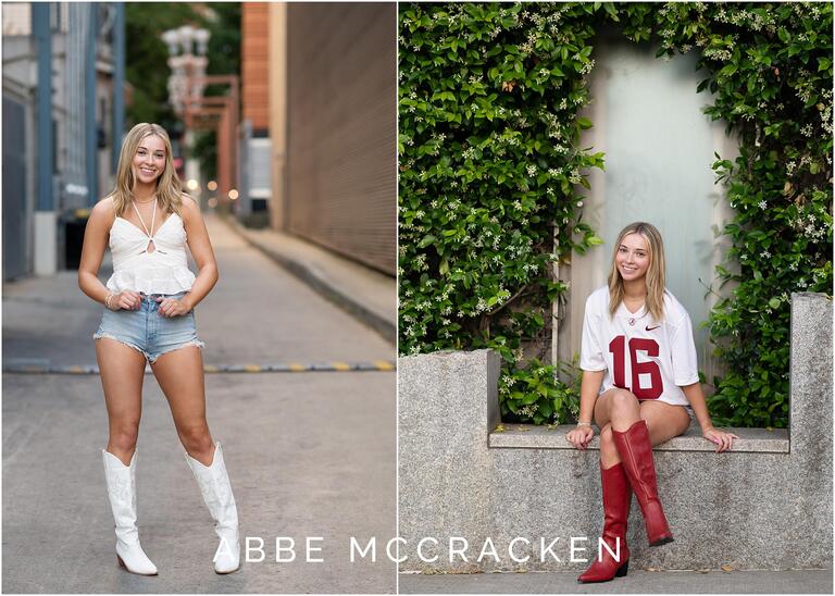 Summer portraits of a senior in uptown Charlotte, NC